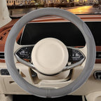 14 inch Steering Wheel Cover for Prius Civic, Nappa Microfiber Leather Non-Slip Breathable Fabric, Warm in Winter and Cool in