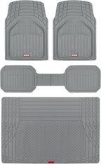 Motor Trend FlexTough Defender Floor Mats for Cars & TrunkShield Trunk Mat Set, Next-Gen Deep Dish Heavy Duty All Weather, Rubber Car Floor Mat Set for Auto Truck Van SUV