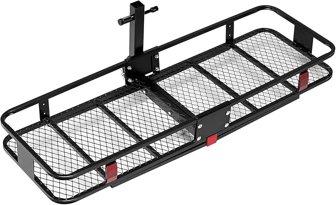 VEVOR 60"x20"x6", Hitch Cargo Carrier, 500 lbs Capacity Hitch Cargo Carrier with Cargo Net & Waterproof Cargo Bag, Folding Hitch Mount Cargo Carrier with Hitch Lock for 2" Receiver, Fit for SUVs