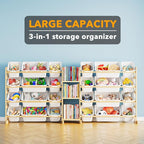 SpaceAid Large Toy Storage Organizer with 24 Bins and 3 Shelves, Toy Organizers Storage Bookshelf, Kids Bin Shelf Box Bookcas