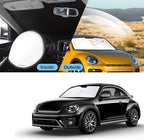 TINGLU Sun Shade for Volkswagen VW Beetle 2012-2019 Accessories Windshield Sun Shade Window Shade UV Rays Protection Sun Visor Cover with Steering Wheel Sunshade Storage Bag