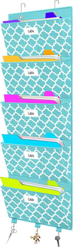 Over the Door File Organizer, Hanging File Folders, Wall Organizers and Storage for Mail, Magazine, Notebooks, Planners, Offi