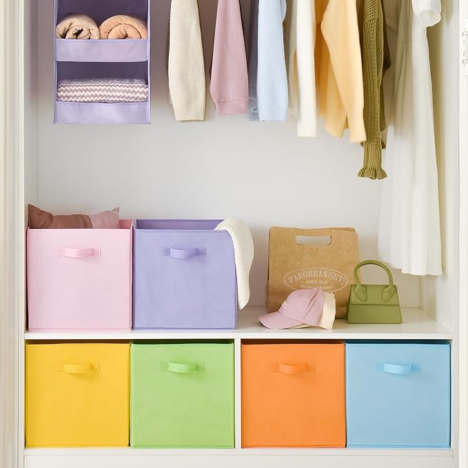 GRANNY SAYS 13 Inch Cube Storage Bins, Colorful Cube Storage Organizer, Fabric Storage Bins, Storage Cubes for Shelves, Close
