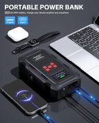 5000A Jump Starter with Air Compressor, Portable Car Battery Jump Starter with 150 PSI Tire Inflator for Up to 10.0L Gas