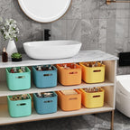 8 Pack Colorful Storage Bins with Lids for Shelves, Classroom Storage Bins, Stackable Colored Bins, Plastic Storage Container