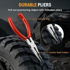 ORCISH Heavy Duty Tire Plug Kit - 70pcs All-in-One Universal Tire Repair Kit for Tubeless Flats, Emergency Tire Patch Kit for