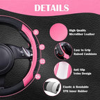 CAR PASS Line Rider Microfiber Leather Sporty 14.5-15 inch Steering Wheel Cover Universal Fits for 95% Truck,SUV,Cars, Anti-S