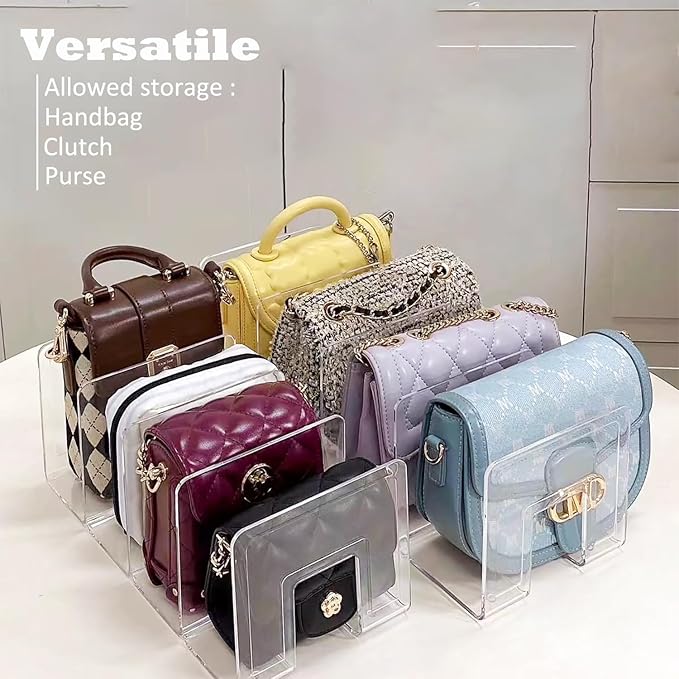 Purse Organizer for Closet, Clear Acrylic File Organizer, Desk File Holder for Book, Document, Envelopes, Binder, Mail, Handb
