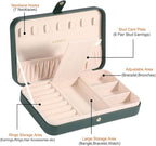 LANDICI Small Jewelry Box for Women Girls, PU Leather Travel Jewelry Organizer Case, Jewellery Storage Holder Display for Rin