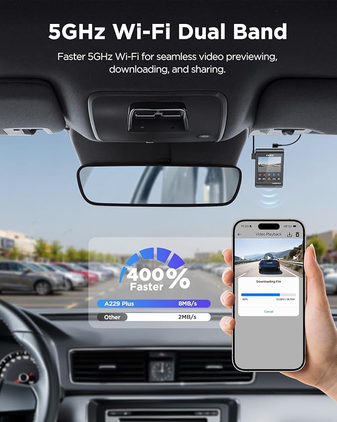 VIOFO A229 Plus Dash Cam Front and Rear, Dual STARVIS 2 Sensors, 2 Channel HDR, 1440P+1440P Voice Control Car Dash Camera, 5G