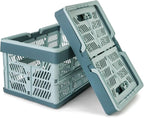 Domiella 2-Pack Foldable Storage Baskets, Collapsible PP Crates with Handles - 20L Capacity, Strong and Portable for Home Org