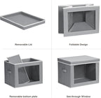 Homsorout Collapsible Storage Bins with Lids, 4 Pack Closet Cubes for Organization, Fabric Storage Baksets with Window, Cloth