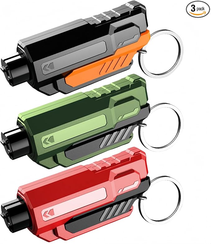 Window Breaker and Seatbelt Cutter Keychain,2 in 1 Car Safety Hammer Glass Break Under Water,Emergency Window Punch Escape To
