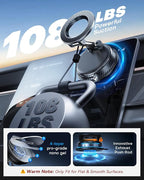 Upgraded Car Phone Holder for Magsafe [108+LBS Strongest Suction & 3000gf Magnetic] Vacuum Magnetic Phone Holders for Your Car 360° Adjustable Car Phone Mount for iPhone & Android Black