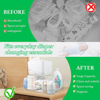 NANYEZH Acrylic Diaper Caddy, Baby Wipes Organizer for Changing Table, Dresser Top Tabletop Organizer with 4 Detachable Compa