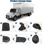 Side Window Sun Shade for Freightliner Business Class M2 S22002-2026, Custom Fit 210T Reflective Sunshade for Semi Truck, 6-Layer Heat Insulation Privacy Protector, Block 99% UV Rays, 2PCS