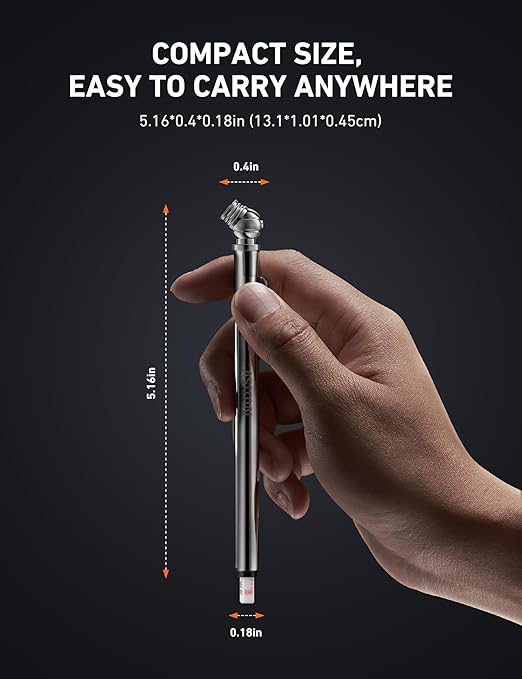 AstroAI Pencil Tire Pressure Gauge 5 Pack 10-75PSI, Calibrated to ANSI B40.1 Grade B (2%), Stainless Steel Body, Metal Made Nozzle 3 Measurements for Cars, Bikes, Vehicles