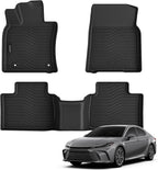Auxko All Weather Floor Mats Fit for Toyota Camry 2025 2026 Include Hybrid LE/SE/XLE/XSE TPE Liners Camry Accessories All Season Guard Odorless Anti-Slip Floor Mats Black