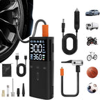 Tire Inflator Portable Air Compressor, 10000mAh Cordless Air Pump for Car Tires, Bike, Motorcycle, 150PSI Electric Air Pump with Digital Gauge, Auto-Stop, LED Light for Emergency & Travel