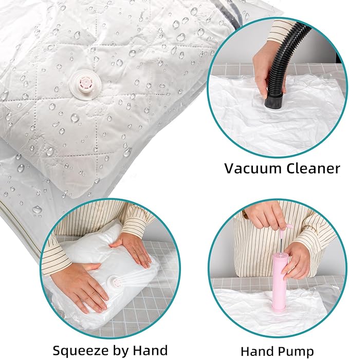Vacuum Storage Bags for moving, Vacuum Seal Bags for Memory Foam, Latex, Clothing & Bedding, Space Saver Bags for Organizatio