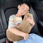 Car Pillow for Kids, Dinosaur Seat Belt Cover, Seatbelt Adjuster for Kids Car Seatbelt Covers, Vehicle Shoulder Pads, Seatbelt Cushion for Kids, Seat Strap Pillows Kids (Brown)