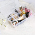 Umirokin 2 Pack 15 Grids Clear Plastic Organizer Box with Adjustable Dividers, Craft Storage Containers for Jewelry, Beads, S