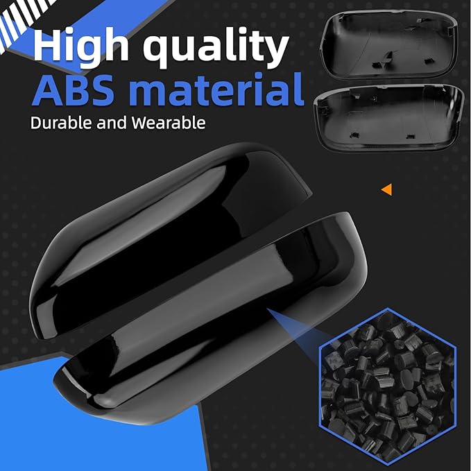 Driver & Passenger Side Mirror Cover Replacement for Ford Explorer 2016 2017 2018 2019 - Left & Right Side Mirror Covers, Rear View Mirror Cap Accessories Black