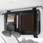Leather Car Sun Visor Organizer for Or Truck, Sunglasses Holder, Cards Sleeve Pockets Organizer,Visor Document Holder for Car Registration License, Drving License, Insurance, Cards, Pen, Key