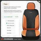 Coverado Seat Covers Front Seats, Leather Automotive Seat Covers 2-Pack, Mesh Breathable Auto Seat Protectors, Driver Seat Co