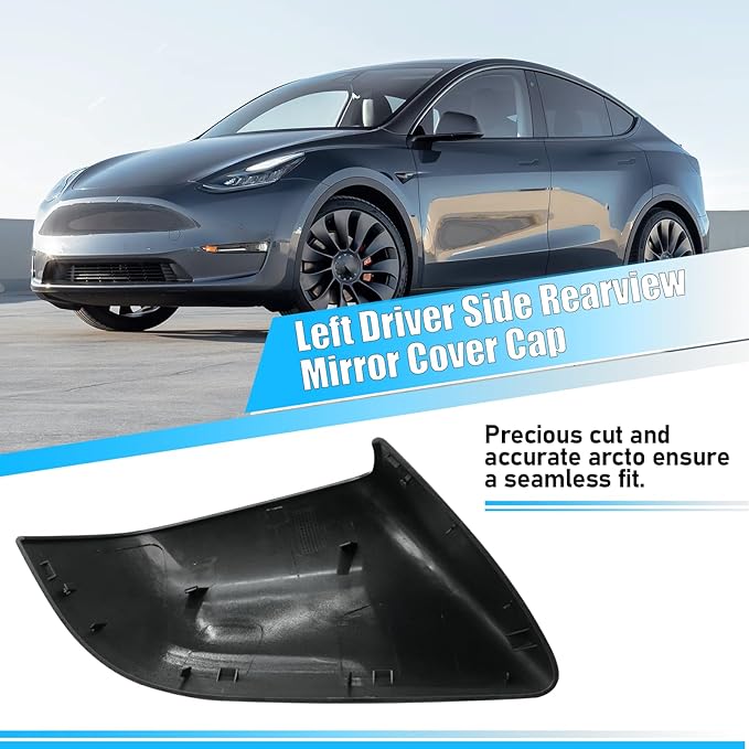 Jaronx Compatible with Tesla Model Y Side Mirror Cover 2020 2021 2022 2023, Rearview Door Wing Mirror Cover Cap Replacement for Tesla Model Y Accessories (Grey, Left)
