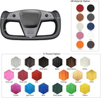 MEWANT Hand Stitched Tesla Model S Yoke Steering Wheel Cover Wrap for Tesla Model S 2021-2023 / Model X 2021-2023 Tesla Yoke Steering Wheel Accessories