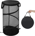 BATTOO Collapsible Laundry Basket with Lid Foldable Mesh Pop Up Hamper with Handles for Laundry Room, Bathroom, Kids Room, Co