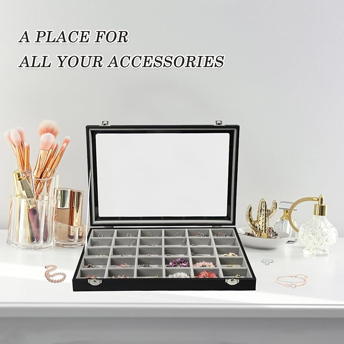 Stratalife Jewelry Organizer Earring Holder Jewelry Tray Earring Storage Organizer Display Rock Collection Box Jewelry Storag