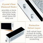 Crushed Diamond Key and Mail Holder for Wall, Crystal Mail Organizer Wall Mount, Mirror Mail and Key Holder Wall Mount for En