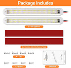 CT CAPETRONIX 12v Led Light Bar Strip, 80leds 1200LM 6.5W DC 12 Volt Led Strip Lights Fixtures with Switch, Enclosed Trailer Lights for RV Interior, Van, Truck Lorry, Camper, Boat, Caravan (2Pcs)