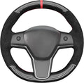 MEWANT Hand Stitched Steering Wheel Cover for Tesla Model 3 2017-2023 / Model Y 2020-2023 for Tesla Model 3/Y Accessories