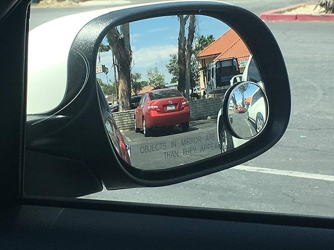Blind Spot Mirror, Ampper 2" Round HD Glass Convex Aluminum Frame Wide Angle Rear View Mirror For All Universal Vehicles Car Suv (Pack Of 4)