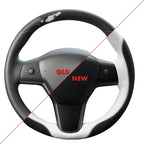 MEWANT Hand Stitched Steering Wheel Cover for Tesla Model 3 2017-2023 / Model Y 2020-2023 for Tesla Model 3/Y Accessories
