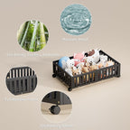 Bamboo Under Bed Storage with Wheels,Rolling Underbed Shoe Organizer Box for Shoes,Blankets,Toys,Clothes Container Space-Savi