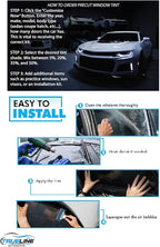 TRUE LINE Automotive DIY Car Window Tinting Kit - Customize Shade: 5%, 20%, 35%, 50% for All Sides & Back Windows - Precut Tint Blocks 99% UV Rays No Excess to Remove