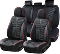 Coverado Car Seat Covers Full Set, Nappa Leather Seat Covers for Cars, Waterproof Front Seat Covers and Back Seat Covers, Car