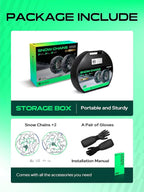 YHTAUTO Set of 2 Snow Chains 12MM Fit 175/70R13 165/70R14 165/65R15 175/65R14 175/60R15 Pickup Truck SUV Passenger Car Tire C