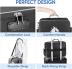 BALEINE Fireproof Document Box with Lock, Portable Fireproof Document Bag Waterproof Fire Proof File Boxes for Documents, Fil