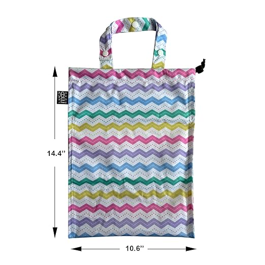 Cute Hanging Car Trash Garbage Bag 100% Leakproof Waterproof Multipurpose for Car Back Front Seat Console with Hanging Strap (Colorful Ripple)