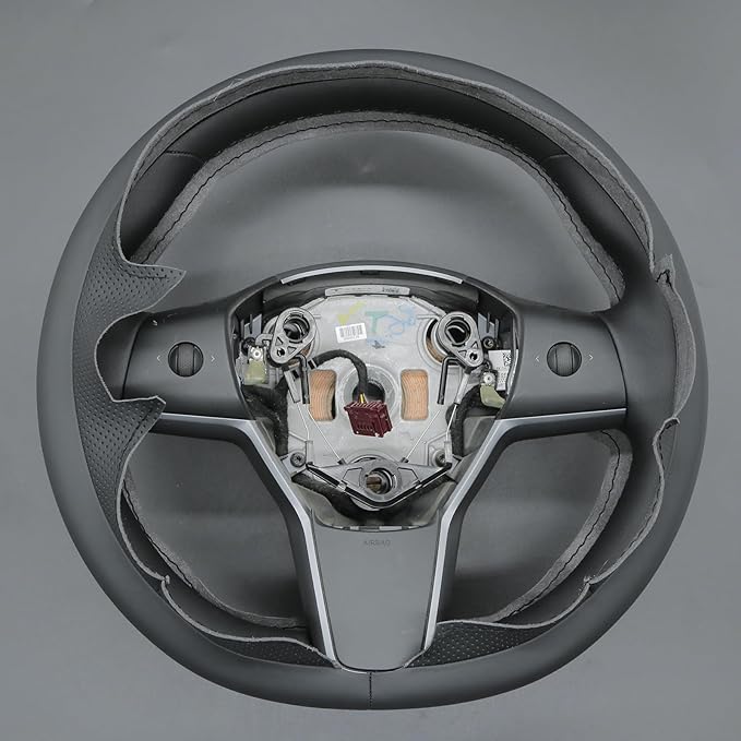 MEWANT Tesla Model 3/Model Y Hand Stitched Steering Wheel Cover for Tesla Model 3 2017-2023 / Model Y 2020-2023 for Tesla Model 3/Y Accessories(3D Style)