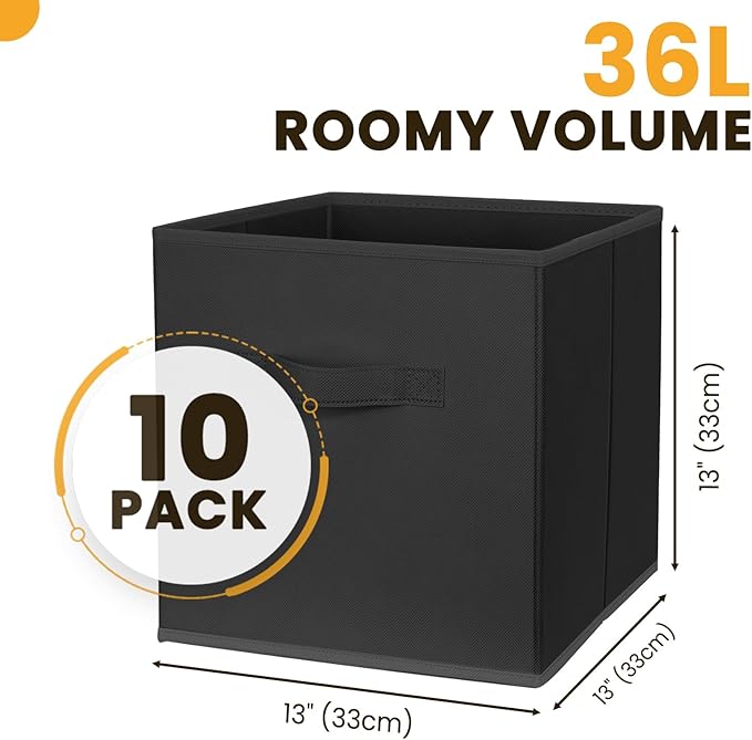 Large Storage Cubes- 13 Inch Cube Storage Bins for Organizing Shelves Kallax - Nursery Closet Organization Bins for Clothes B
