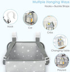 Maliton Changing Table Diaper Organizer - Baby Hanging Diaper Stacker Nursery Caddy Organizer for Cribs Playard Baby Essentia