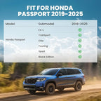 LASFIT Floor Mats & Cargo Mat for Honda Passport 2019-2025, All Weather TPE Custom Fit Car Floor Liner, 1st & 2nd Row & Trunk Mat, Black (EX-L/TrailSport/Elite/Touring/Sport/Black Edition)