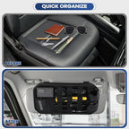 Denchy Molle Car Sun Visor Organizer with Zipper Storage Pouch and Sunglasses Holder Clip, Tactical Sunvisor Organizers for Trucks, Universal Molle Panel Accessories for Truck SUV Police Car Gear