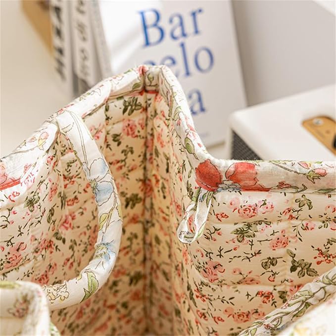 Boho Fabric Storage Basket, Large Capacity Laundry Basket, 12.2'' x 10.23'' x 10.23'' Collapsible Laundry Hamper with Easy Ca